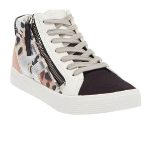 Dolce Vita Zuri Mid Top Pink Leopard Women Sneakers   Size 6